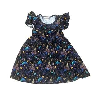 Everly Cole Design Girls Dress Size 4T Black Castle Fireworks Fit & Flare